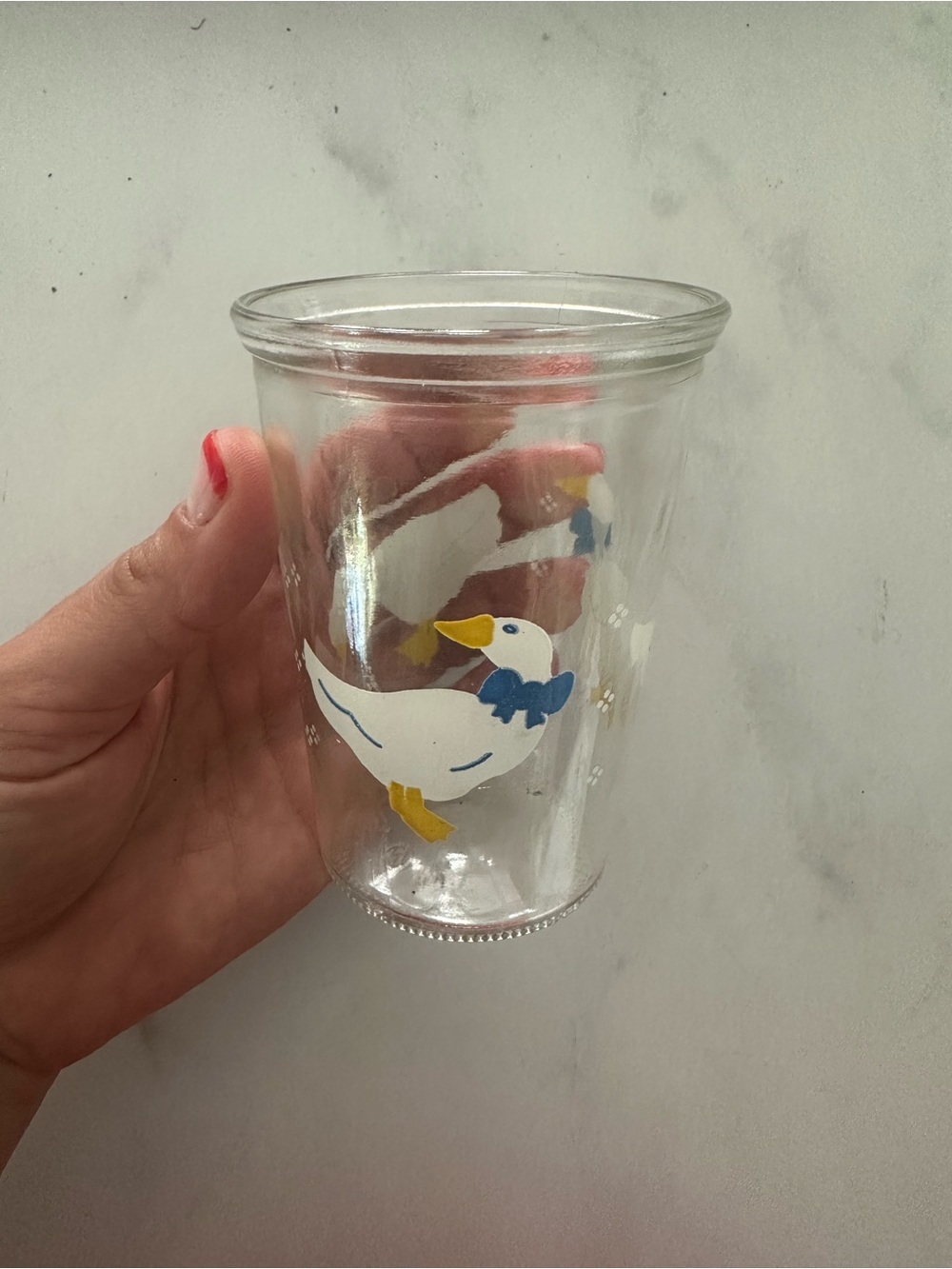 2 Vintage Clear Glass cups